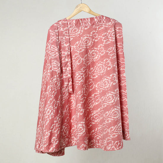 Pink - Pochampally Ikat Cotton Wrap Around Skirt 07