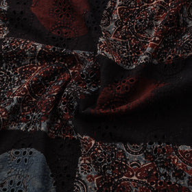 Natural Dyed Ajrakh Hand Block Print Cotton Hakoba Fabric 97