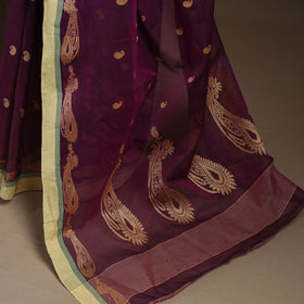 Purple Bengali Tant Saree with Matching Jewellery & Blouse