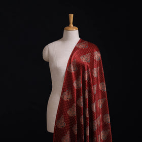 Kutch Hand Block Ajrakh Print Natural Dyed Mashru Silk Fabric 04