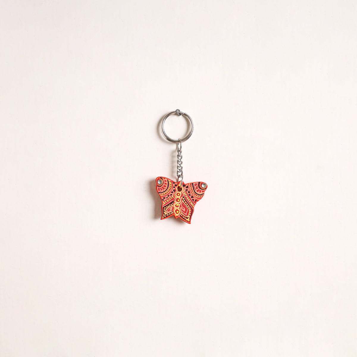 Fish - Abstract Pastel Handpainted Hand-Carved Wooden Keychain 26