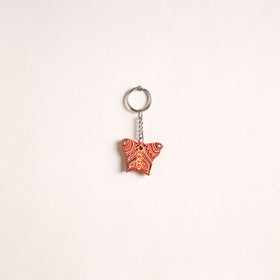 Fish - Abstract Pastel Handpainted Hand-Carved Wooden Keychain 26