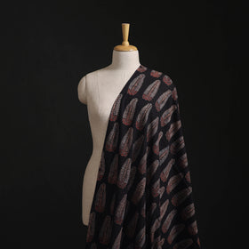 Black - Hand Block Ajrakh Print Natural Dyed Pure Mul Cotton Fabric 04