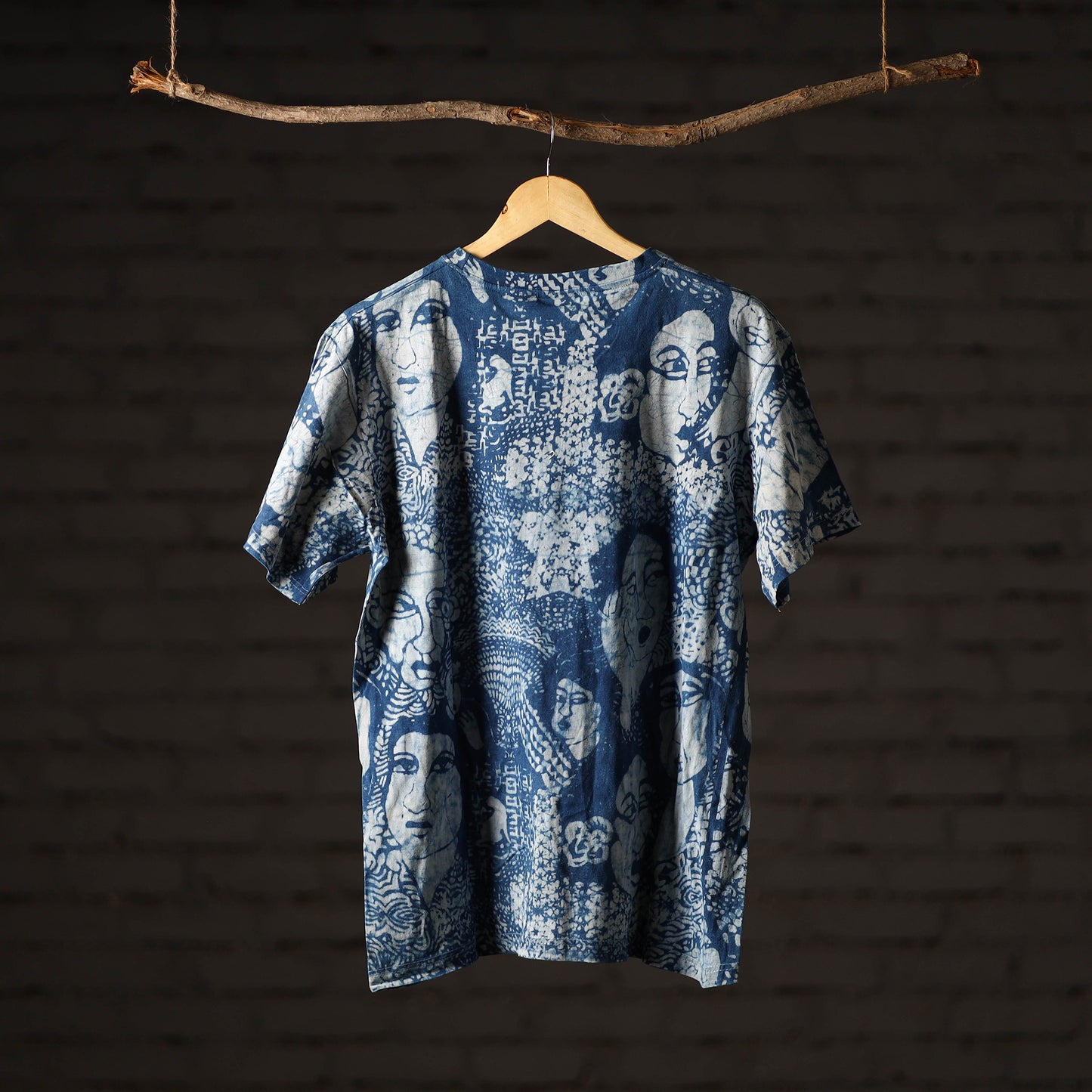  Bindaas Block Art Printed Cotton Unisex Round Neck T-shirt 