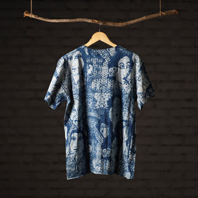  Bindaas Block Art Printed Cotton Unisex Round Neck T-shirt 