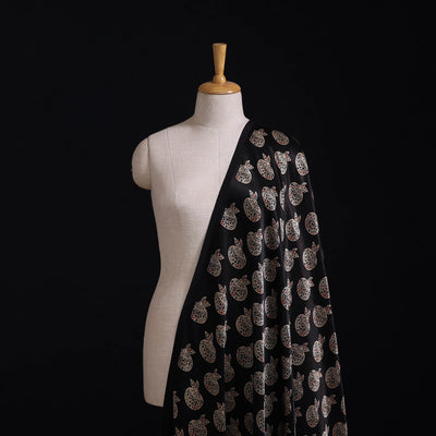 Kutch Hand Block Ajrakh Print Natural Dyed Mashru Silk Fabric 01