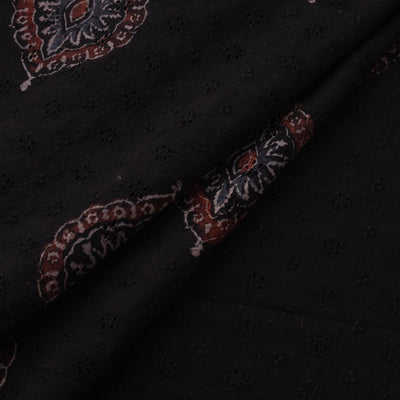 Natural Dyed Ajrakh Hand Block Print Cotton Hakoba Fabric 99