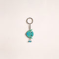 Moon - Abstract Pastel Handpainted Hand-Carved Wooden Keychain 22