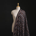 Black - Hand Block Ajrakh Print Natural Dyed Pure Mul Cotton Fabric 05