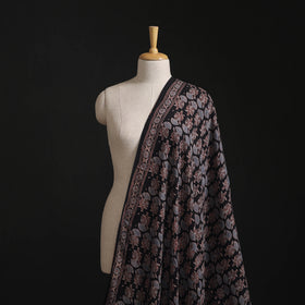 Black - Hand Block Ajrakh Print Natural Dyed Pure Mul Cotton Fabric 05