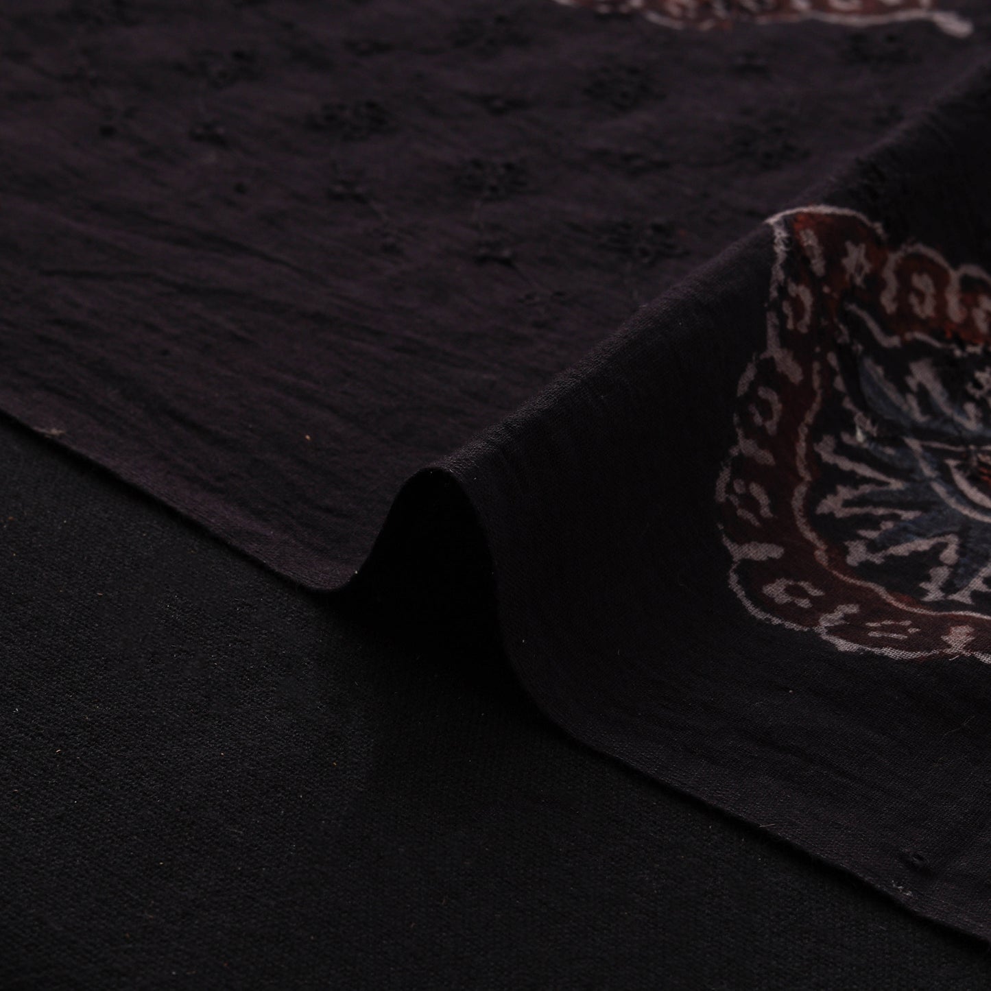Natural Dyed Ajrakh Hand Block Print Cotton Hakoba Fabric 99
