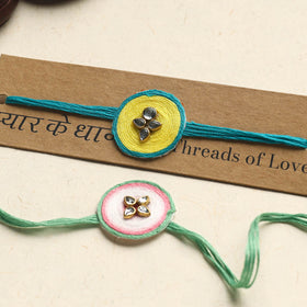 Handmade Kundan Work Rakhi (Assorted Set of 2)