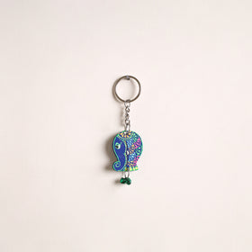Fish - Abstract Pastel Handpainted Hand-Carved Wooden Keychain 24