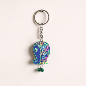 Fish - Abstract Pastel Handpainted Hand-Carved Wooden Keychain 24