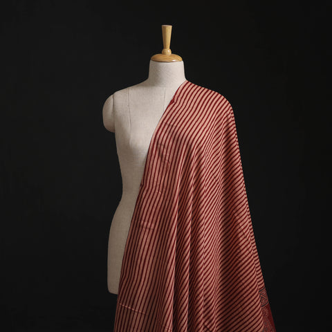 Red - Hand Block Ajrakh Print Natural Dyed Pure Mul Cotton Fabric 09