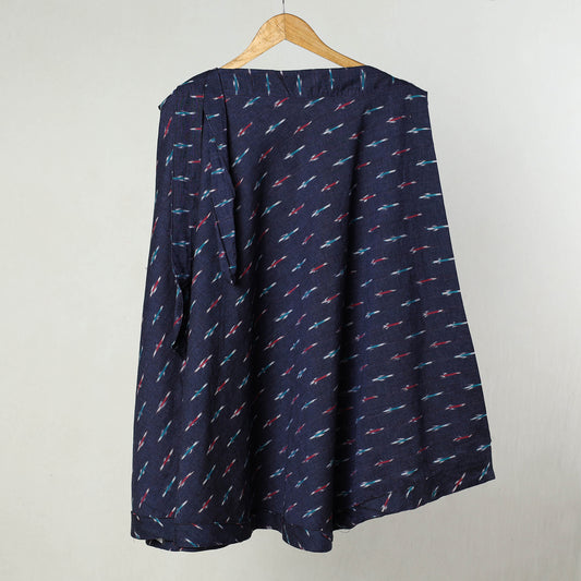 Blue - Pochampally Ikat Cotton Wrap Around Skirt 19