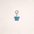 Butterfly - Abstract Pastel Handpainted Hand-Carved Wooden Keychain 25
