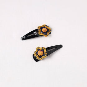  Handmade Thread Work Tik-Tak Hair Clips (Set of 2) 