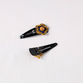  Handmade Thread Work Tik-Tak Hair Clips (Set of 2) 