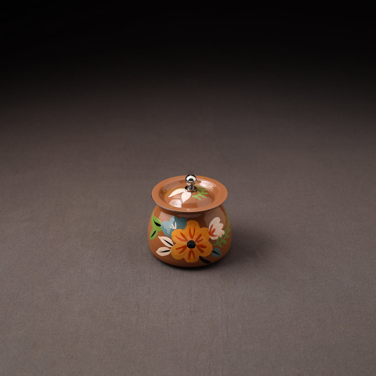 Floral Handpainted Enamelware Stainless Steel Ghee Pot 47