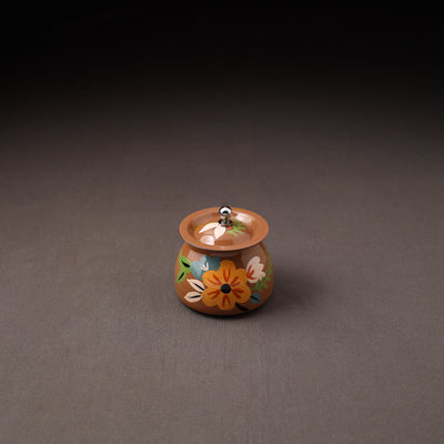 Floral Handpainted Enamelware Stainless Steel Ghee Pot 47
