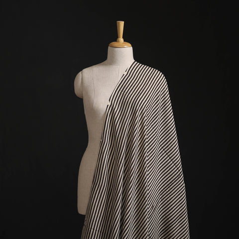 White - Hand Block Ajrakh Print Natural Dyed Pure Mul Cotton Fabric 11