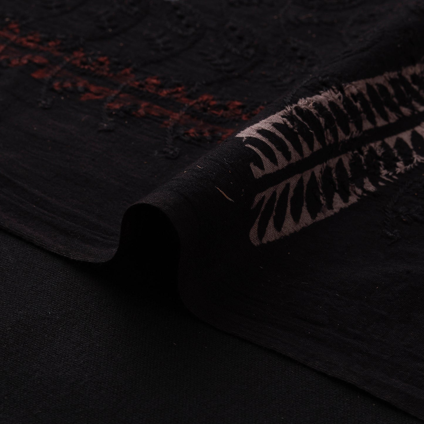 Natural Dyed Ajrakh Hand Block Print Cotton Hakoba Fabric 101