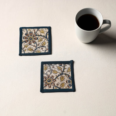 Beige Handmade Cotton Coasters (Set of 2)