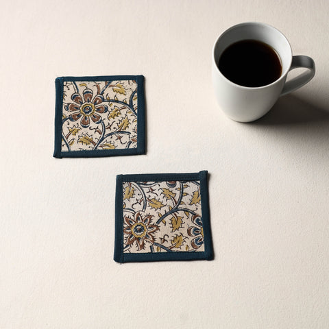 Beige Handmade Cotton Coasters (Set of 2)