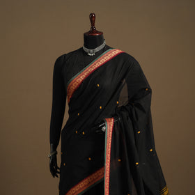 Black Kandangi Chettinad Cotton Saree with Border