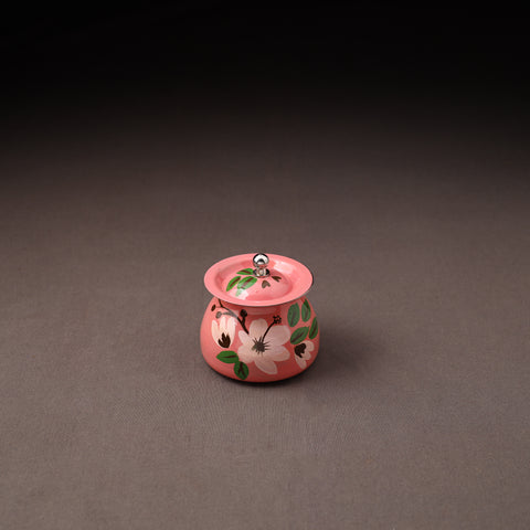 Floral Handpainted Enamelware Stainless Steel Ghee Pot 49