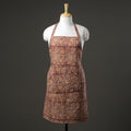 Brown Kalamkari Block Printed Cotton Apron with Pocket 