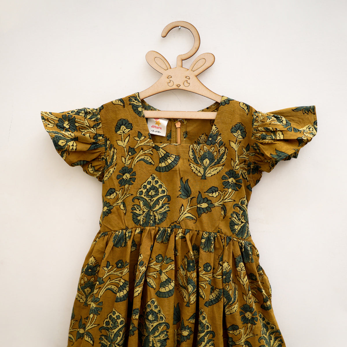 Pure Cotton Girls Tiered Frock Dress in Ajrakh Block Print (3-4 Years) 44