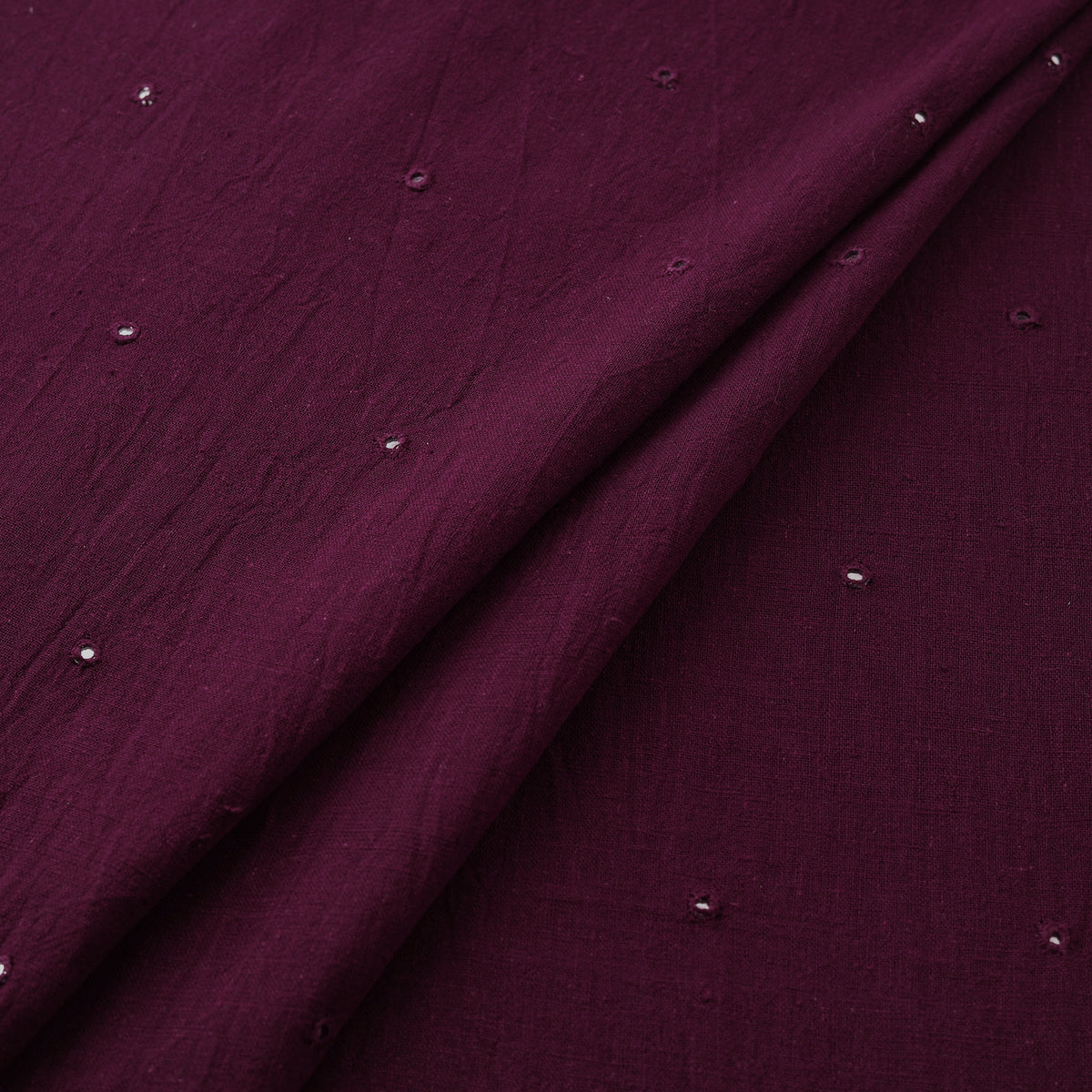 Kutch Organic Kala Cotton Mirror Work Pure Handwoven Fabric 03