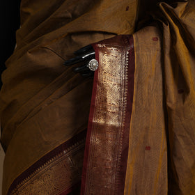 Brown Kandangi Chettinad Cotton Saree with Border