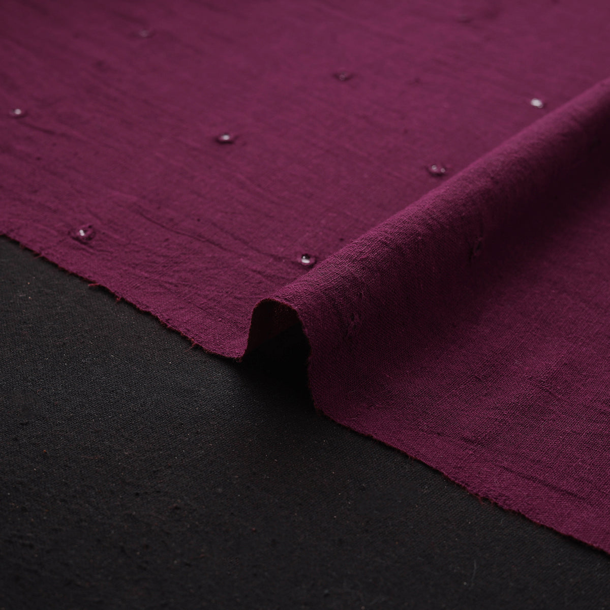 Kutch Organic Kala Cotton Mirror Work Pure Handwoven Fabric 03