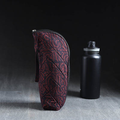 Maroon Handmade Cotton 1L Water Bottle Cover