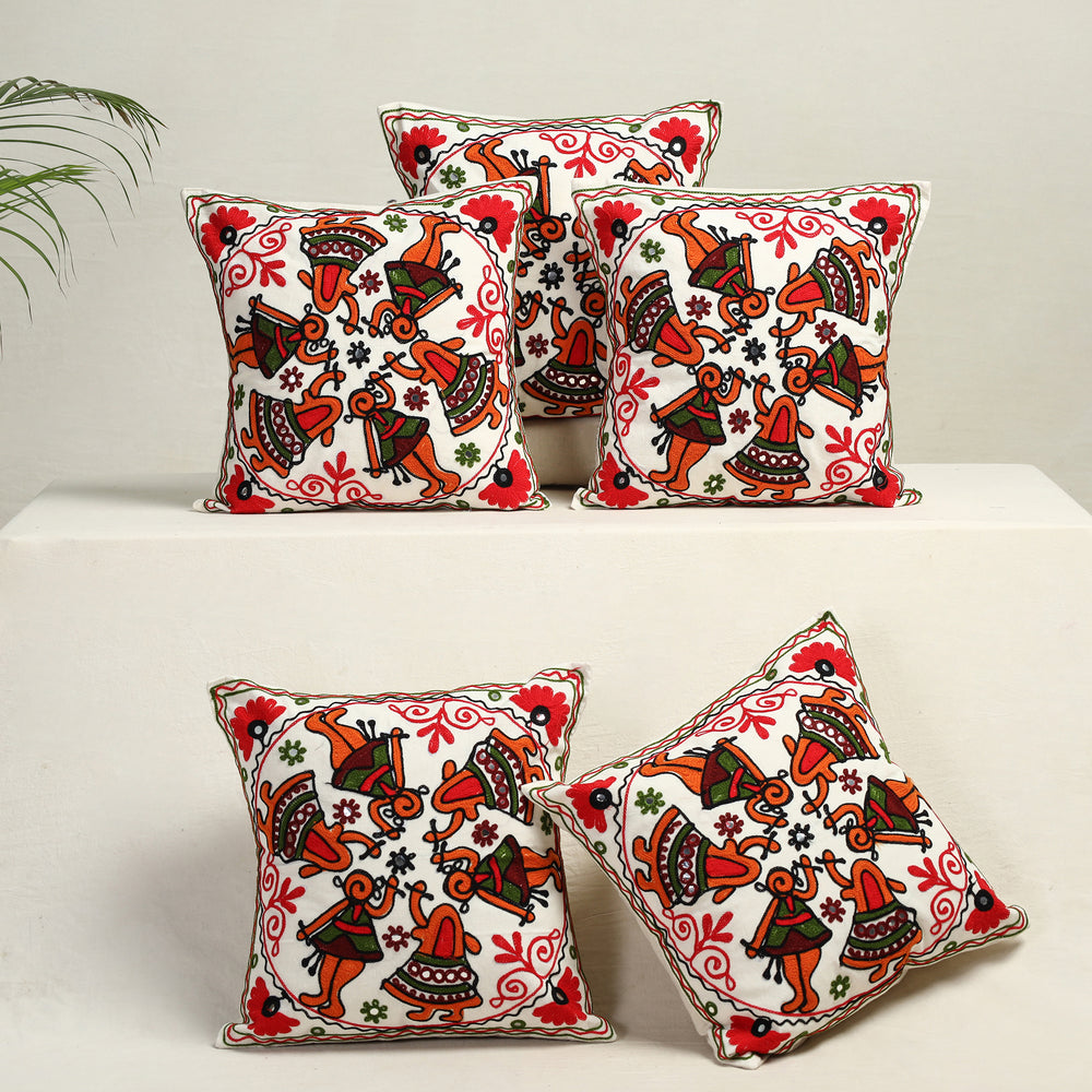 Aari Embroidery Cushion Cover