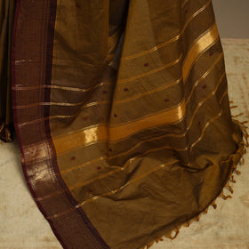 Brown Kandangi Chettinad Cotton Saree with Border