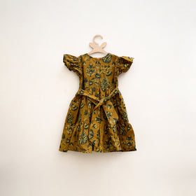 Pure Cotton Girls Tiered Frock Dress in Ajrakh Block Print (3-4 Years) 44