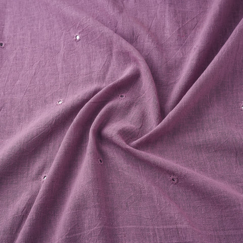 Purple - Kutch Organic Kala Cotton Mirror Work Pure Handwoven Fabric 04