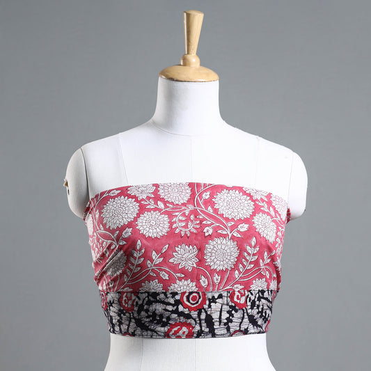 Pink - Sanganeri Block Printed Cotton Blouse Piece