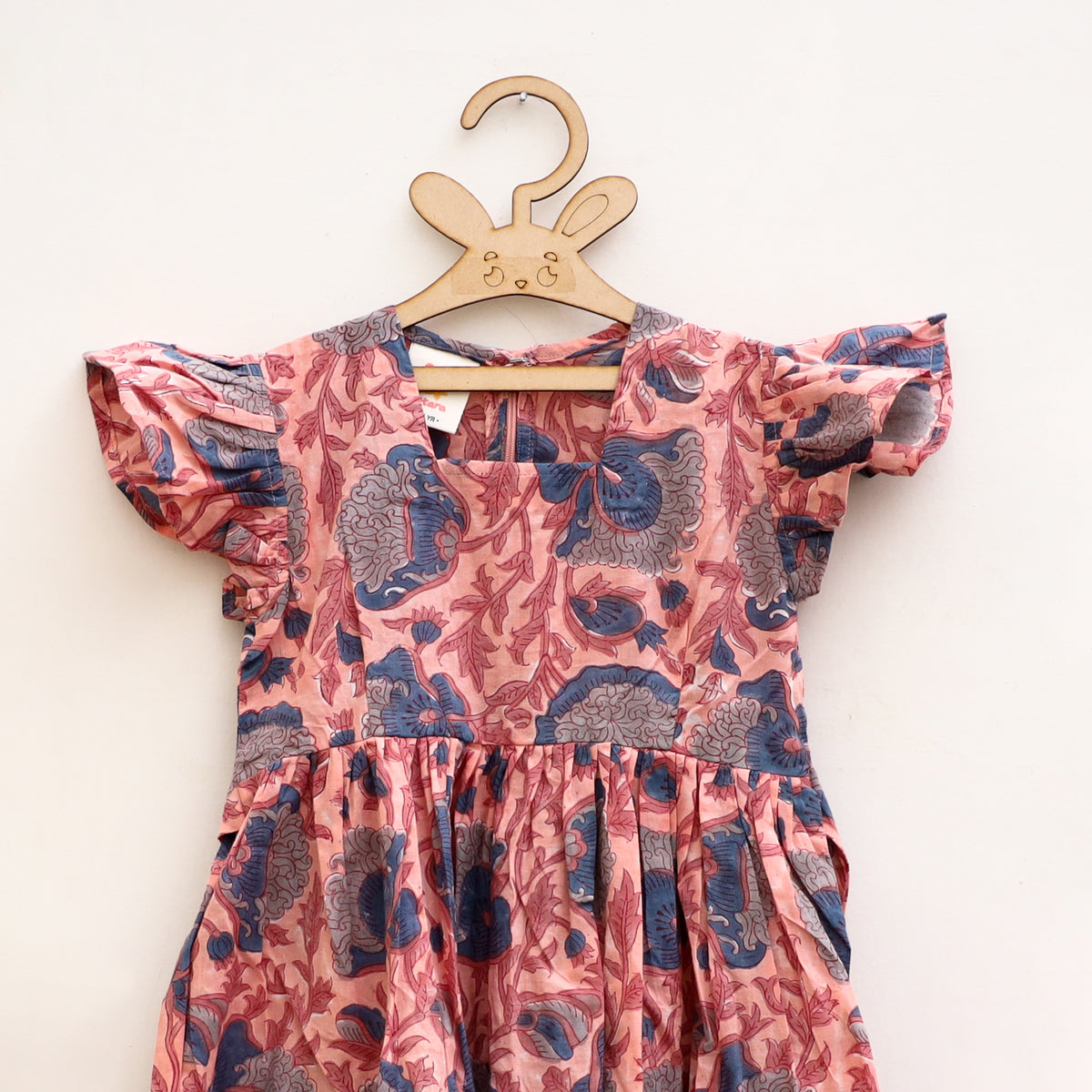 Pure Cotton Girls Tiered Frock Dress in Sanganeri Floral Prints (3-4 Years) 01