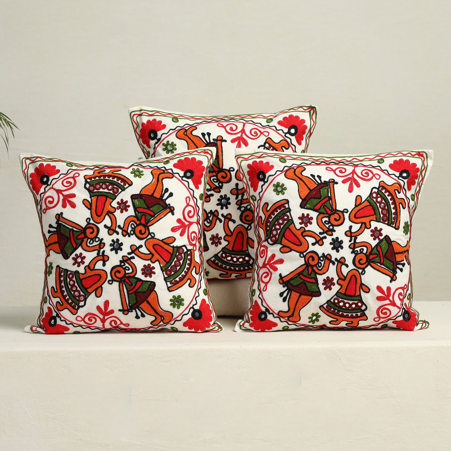 Aari Embroidery Cushion Cover