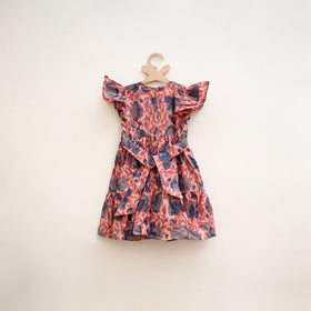 Pure Cotton Girls Tiered Frock Dress in Sanganeri Floral Prints (3-4 Years) 01