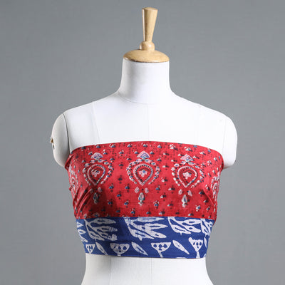 Red - Sanganeri Block Printed Cotton Blouse Piece