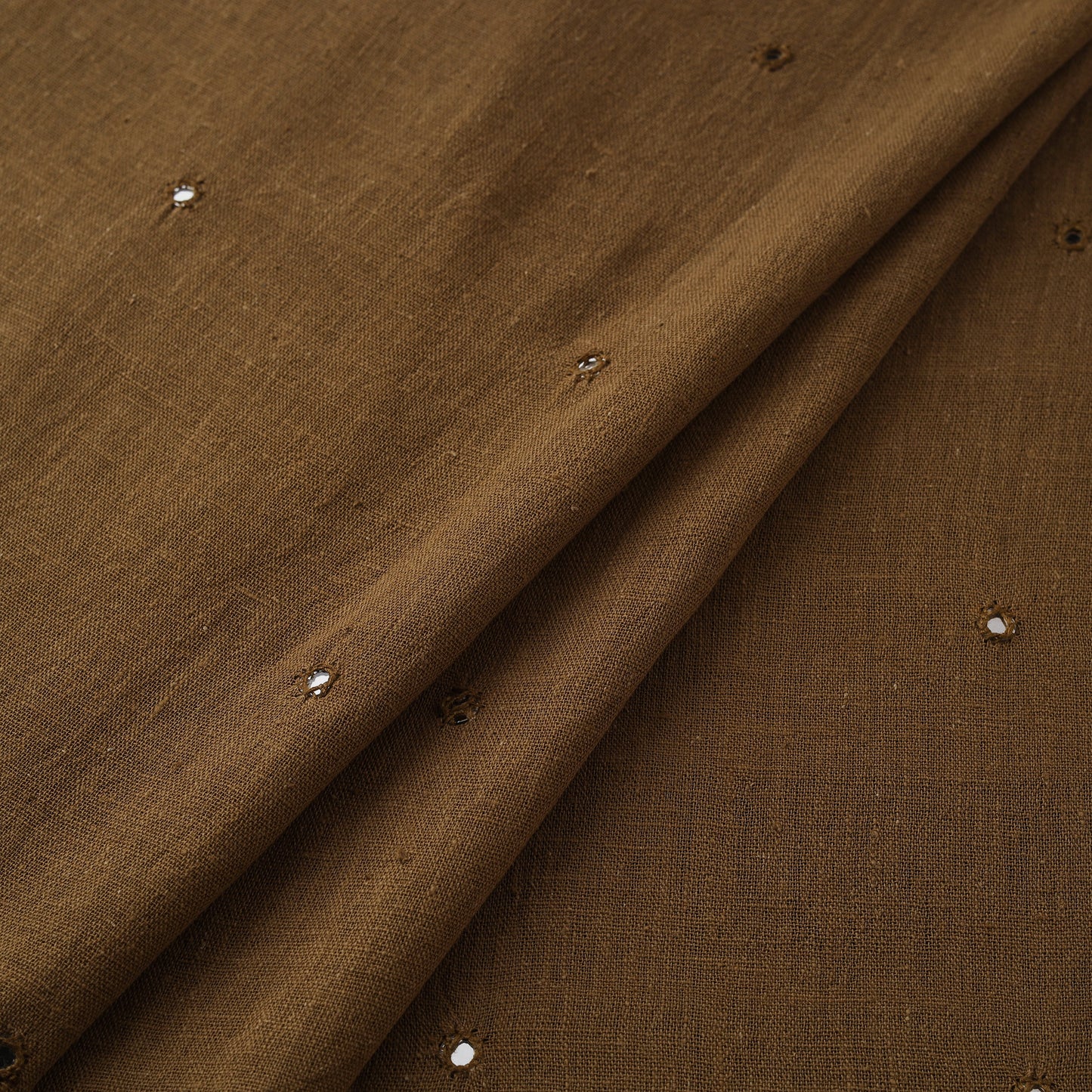 Kutch Organic Kala Cotton Mirror Work Pure Handwoven Fabric 05
