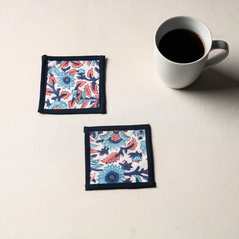 Multicolor Handmade Cotton Coasters (Set of 2)