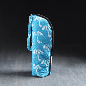 Blue Handmade Cotton 1L Water Bottle Cover