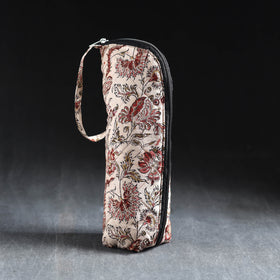 Beige Handmade Cotton 1L Water Bottle Cover